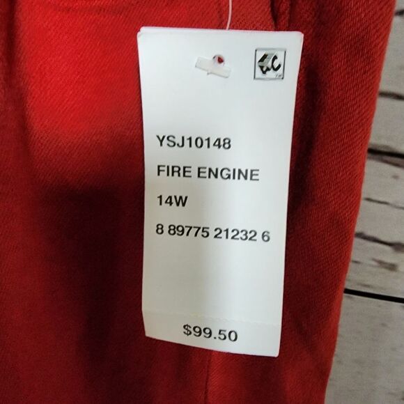 YSJ Red Skinny Stirrup Jeans Size 14W NWT - Picture 4 of 5